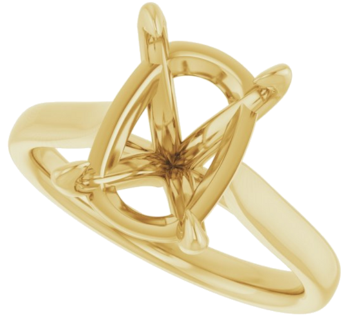 Sužadėtuvių Žiedas „Claw-Prong Solitaire“ 14k yellow gold Elongated Cushion 11mm x 9mm (4)