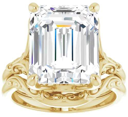 Sužadėtuvių Žiedas „Solitaire“ 14k yellow gold Emerald 12mm x 10mm (8)