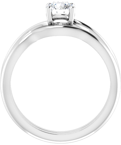 Sužadėtuvių Žiedas „Solitaire“ 14k white gold Round 5.2mm (7)