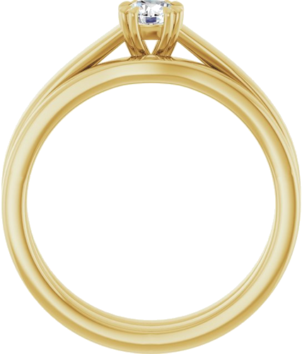 Sužadėtuvių Žiedas „Double Claw-Prong Solitaire“ 14k yellow gold Round 4.1mm (7)