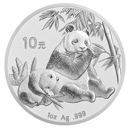 1 oz Panda 2007 Ķīna 10 juaņu sudraba monēta (1)