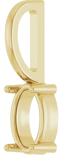 Pakabukas „Solitaire Charm“ 585 Geltonojo Aukso Oval 6mm x 4mm (2)