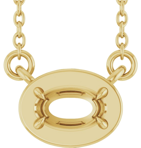 Pakabukas „Claw-Prong Solitaire Bezel-Style“ 14k yellow gold Oval 5mm x 3mm (1)