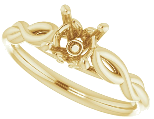 14K Yellow  6 mm Round Solitaire Engagement Ring Mounting (5)