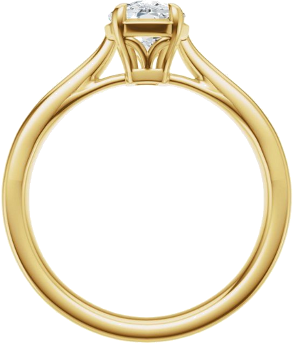 Sužadėtuvių Žiedas „Claw-Prong Solitaire Bezel-Style“ 14k yellow gold Elongated Cushion 7mm x 5mm (2)