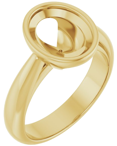 Sužadėtuvių Žiedas „Bezel-Set Solitaire“ 14k yellow gold Oval 10mm x 8mm (1)