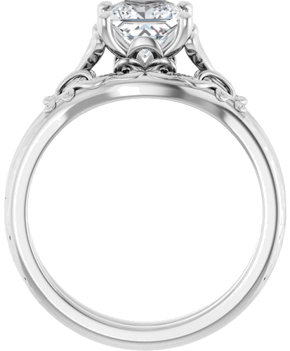 Sužadėtuvių Žiedas „Solitaire“ 585 Baltojo Aukso Square 5.5mm (7)