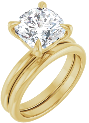 Sužadėtuvių Žiedas „Solitaire“ 14k yellow gold Cushion 9mm (6)