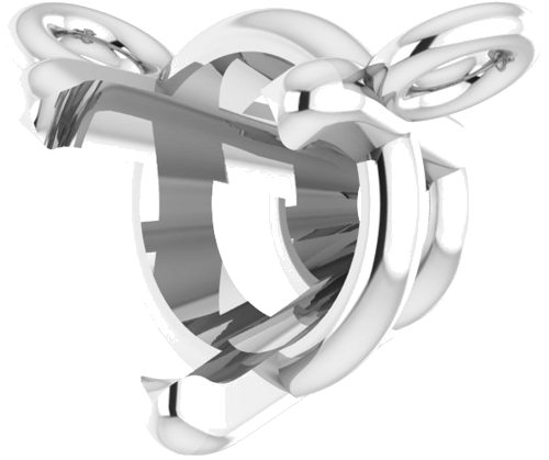 Pakabukas „Round 3-Prong“ 585 Baltojo Aukso Round 4.5mm (2)