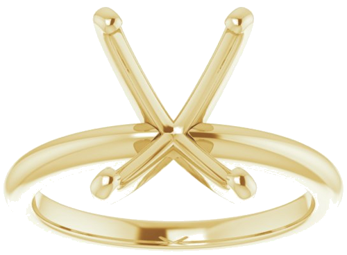 14K Yellow  10x8 mm Emerald Solitaire Engagement Ring Mounting (3)