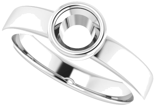 10K White 5.2 mm Round Solitaire Engagement Ring Mounting (5)