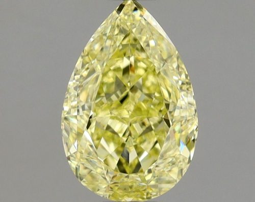 0.92 carat Fancy Yellow-VS2 Natūralus Pear Deimantas (1)