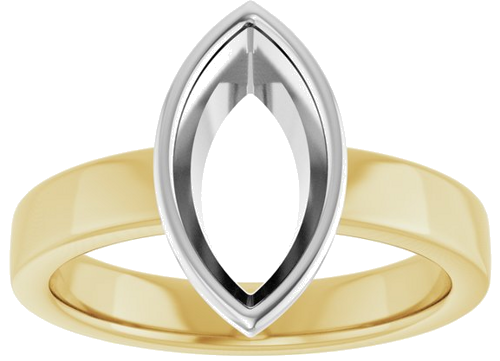 Sužadėtuvių Žiedas „Bezel-Set Solitaire“ 14k yellow/white gold Marquise 12mm x 6mm (3)