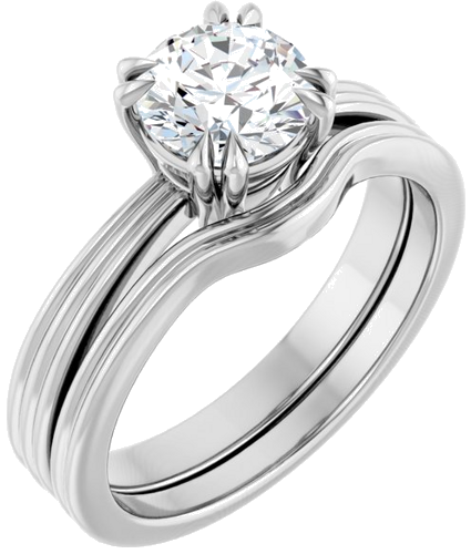 Sužadėtuvių Žiedas „Solitaire“ 585 Baltojo Aukso Round 6.5mm (5)