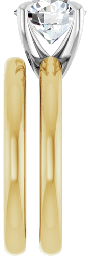 Sužadėtuvių Žiedas „Solitaire“ 585 Baltojo Ir Geltonojo Aukso Round 8mm (9)