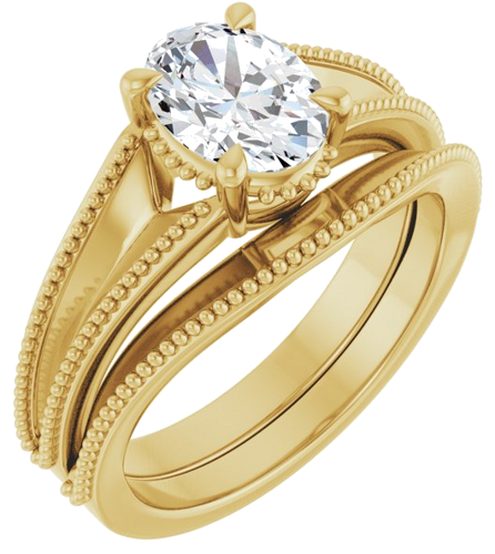 Sužadėtuvių Žiedas „Claw-Prong Solitaire“ 14k yellow gold Oval 8mm x 6mm (6)
