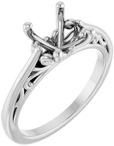 Sužadėtuvių Žiedas „Solitaire“ 14k white gold Oval 9mm x 7mm (1)