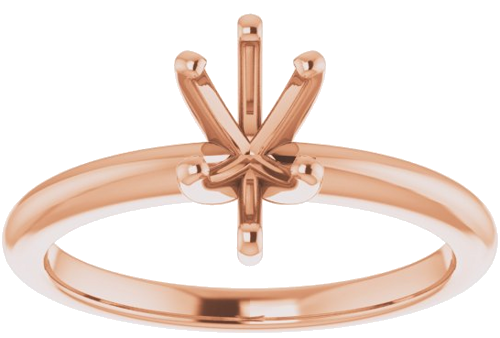 14K Rose  8x5 mm Pear Solitaire Engagement Ring Mounting (3)