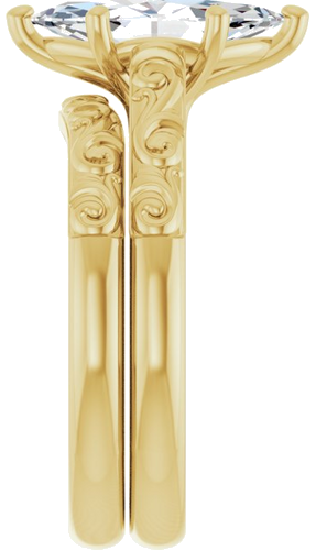 Sužadėtuvių Žiedas „Solitaire“ 585 Geltonojo Aukso Marquise 12mm x 6mm (9)