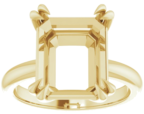 Sužadėtuvių Žiedas „Double Claw-Prong Solitaire“ 14k yellow gold Emerald 12mm x 10mm (3)