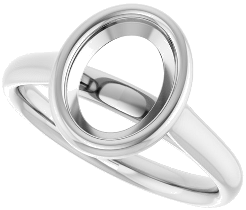 Sužadėtuvių Žiedas „Bezel-Set Solitaire“ 14k white gold Oval 9mm x 7mm (5)