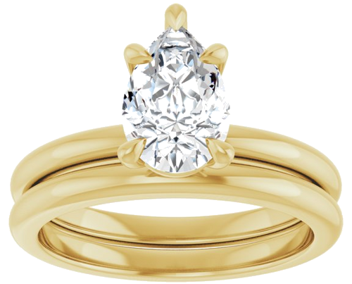 Sužadėtuvių Žiedas 585 Geltonojo Aukso Pear Shape 9mm x 6mm (8)