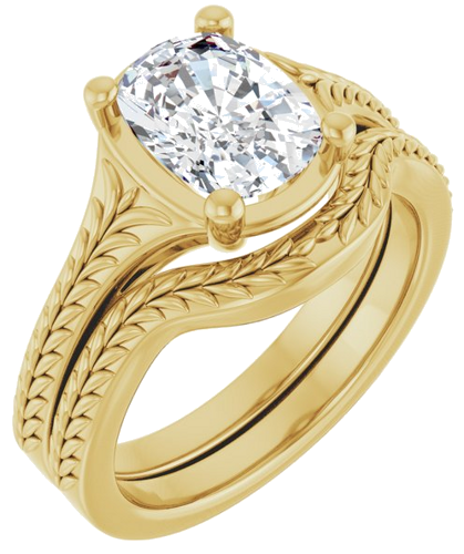 Sužadėtuvių Žiedas „Solitaire“ 14k yellow gold Elongated Cushion 8.6mm x 6.6mm (6)