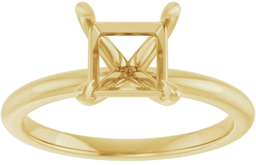 Sužadėtuvių Žiedas „Claw-Prong“ 14k yellow gold Square 6mm (3)