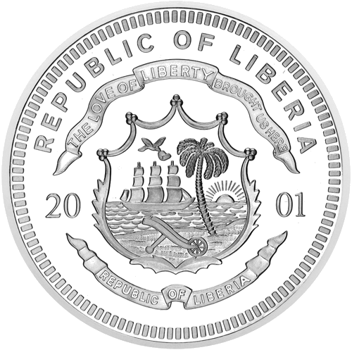 2001 Ireland Liberia 20 Dollar Silver Coin (2)