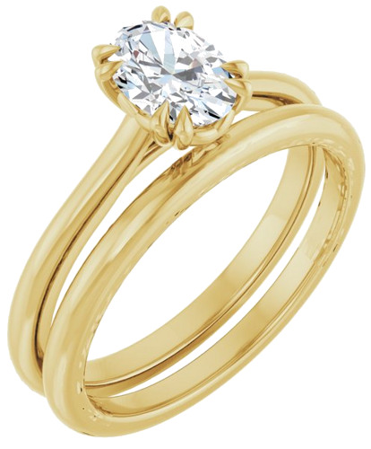 14K Yellow 7x5 mm Oval Solitaire Engagement Ring Mounting (6)