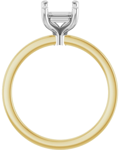 Sužadėtuvių Žiedas „Solitaire“ 14k yellow/white gold Emerald 8mm x 6mm (2)