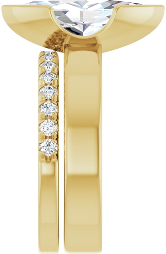 Sužadėtuvių Žiedas „Half-Bezel Solitaire“ 14k yellow gold Marquise 15mm x 7mm (9)