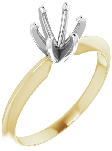 Sužadėtuvių Žiedas „Light Solitaire“ 585 Baltojo Ir Geltonojo Aukso Round 5.4mm x 5.7mm (1)