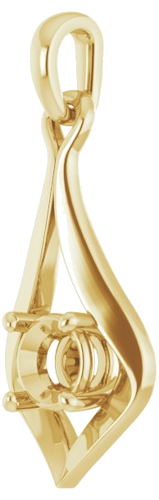 Pakabukas „Solitaire“ 585 Geltonojo Aukso Round 4.8mm (2)