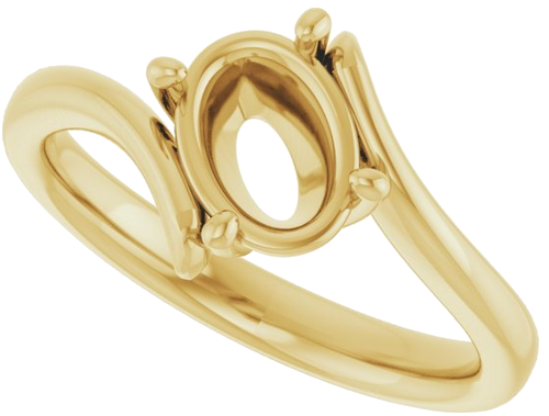 Sužadėtuvių Žiedas „Solitaire Bypass“ 14k yellow gold Oval 8mm x 6mm (5)
