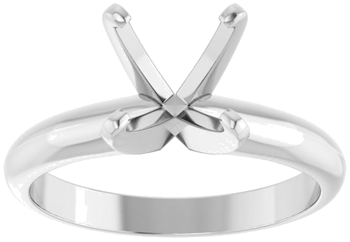 14K White 6x6 mm Square 4-Prong Light Solitaire Engagement Ring Mounting (3)