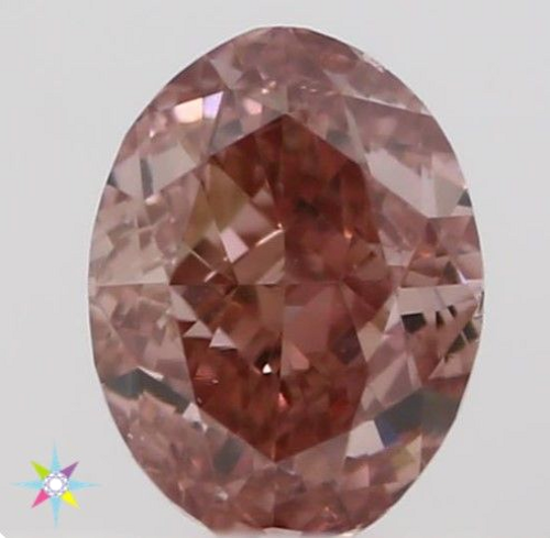 0.15 carat Fancy Intense Orangey Pink-VS2 Natūralus Oval Deimantas (1)