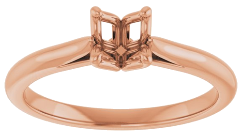 14K Rose  5.2 mm Round Solitaire Engagement Ring Mounting (3)