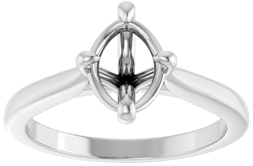 Sužadėtuvių Žiedas „Solitaire“ 14k white gold Elongated Cushion 8mm x 6mm (3)