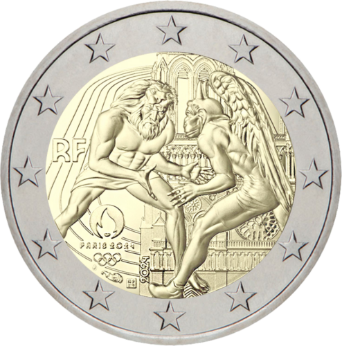 2024. gada Francijas Parīzes Olimpisko spēļu 2 eiro BU monēta (3)
