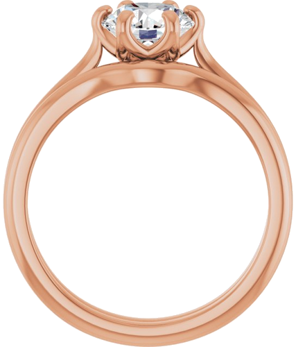 14K Rose 7 mm Round Solitaire Engagement Ring Mounting (7)