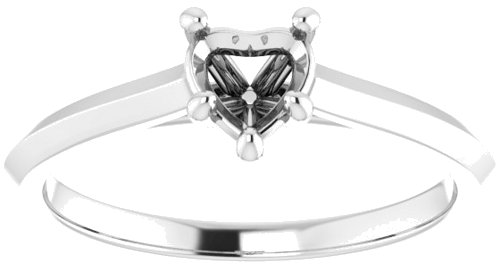 Sužadėtuvių Žiedas „Claw-Prong“ 14k white gold Heart 5mm (3)
