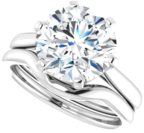 Sužadėtuvių Žiedas „Solitaire“ 10k white gold Round 10mm (10)
