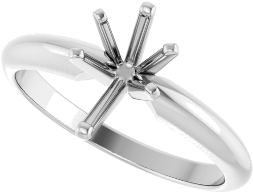14K White 8.5x5 mm Pear 6-Prong Ring Mounting (5)