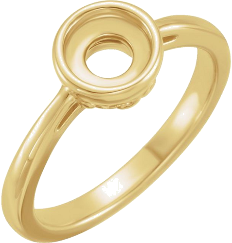 14K Yellow 7 mm Round Rose-Cut Engagement Ring Mounting (1)