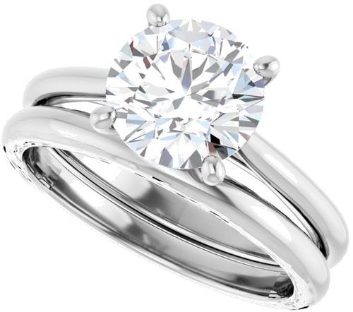 Platinum 8 mm Round Solitaire Engagement Ring Mounting (10)