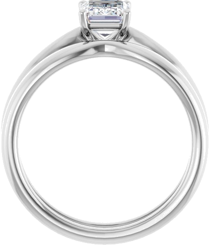 Sužadėtuvių Žiedas 14k white gold Emerald 7mm x 5mm (7)
