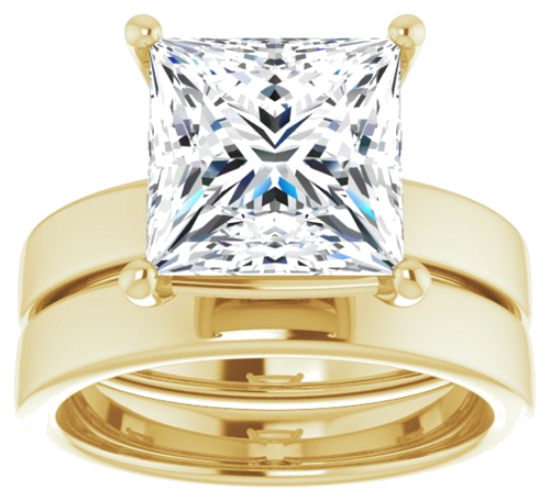 Sužadėtuvių Žiedas „Solitaire“ 14k yellow gold Square 9mm (8)