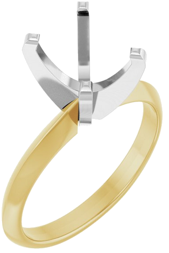 Sužadėtuvių Žiedas „Lightweight Solitaire“ 14k yellow/white gold Elongated Cushion 9mm x 7mm (1)