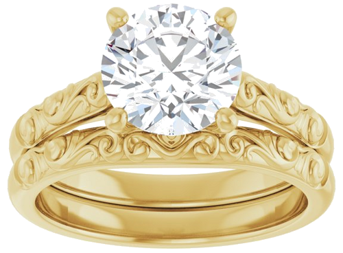 Sužadėtuvių Žiedas „Solitaire“ 14k yellow gold Round 8mm (8)